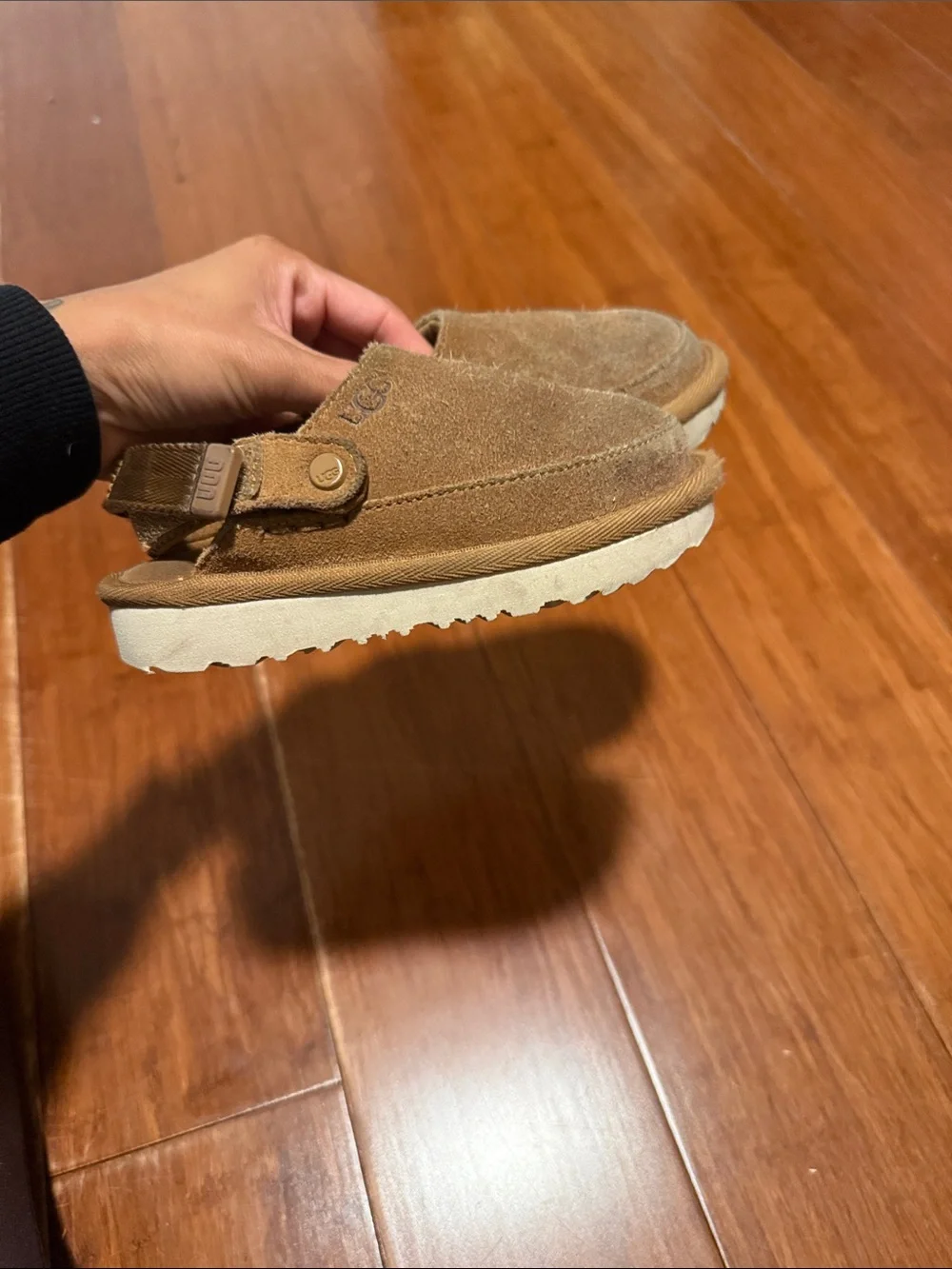 UGG Kids Suede Slip-Ons in Tan